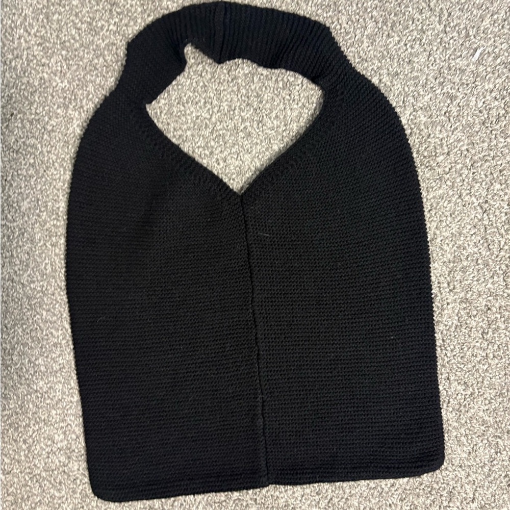Black Knit Handmade Tote Bag‎